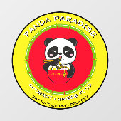 Panda Bear Noodles Chinees Restaurant op maat make Raamsticker (Vel)