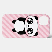 Panda Bear Pink Stripes Background Case-Mate iPhone Case (Achterkant (horizontaal))