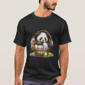 Panda Bear Sitting In Easter Eggs Basket Themed T-shirt (Voorkant)