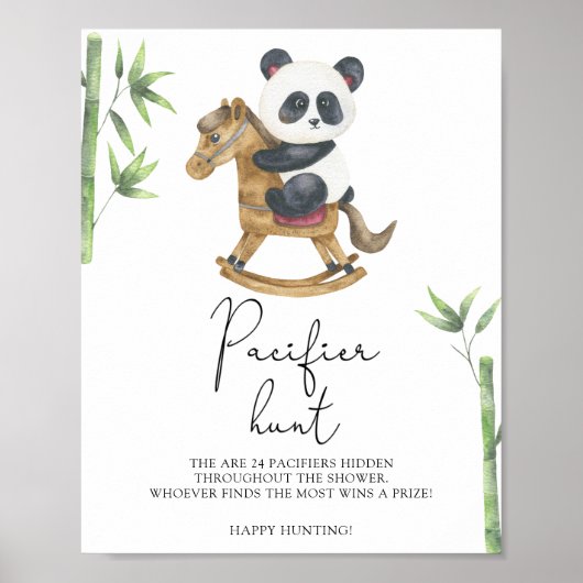 Panda Bear - speenzoektocht babyshower spel Poster (Voorkant)