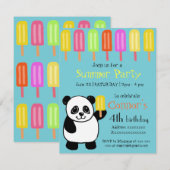 Panda Bear Summer Party met ijslolly's Kaart (Voorkant / Achterkant)