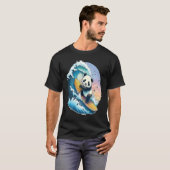 Panda Bear Surfing the great Wave off Kanagawa T-shirt (Voorkant volledig)