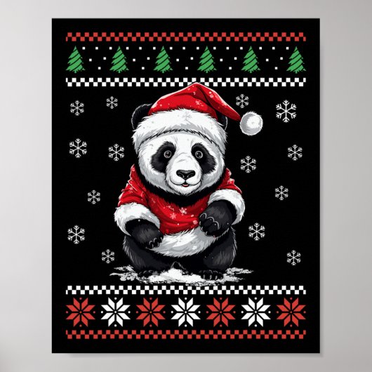 Panda Bear Ugly Christmas Xmas For Adults Kids  Poster (Voorkant)