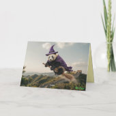 Panda Bear Witch Halloween Card Feestdagen Kaart (Achterkant)
