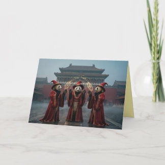 Panda Bear Witch Halloween Card Feestdagen Kaart