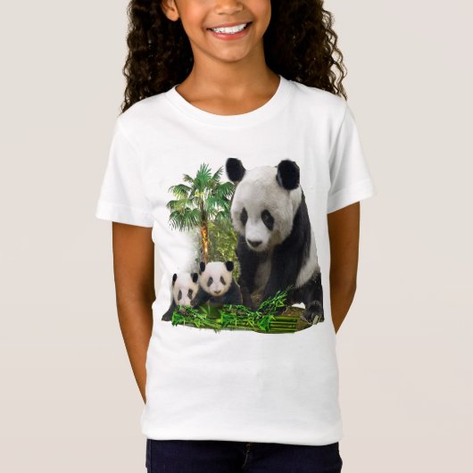 Panda Bears meisjes T-shirts (Voorkant)