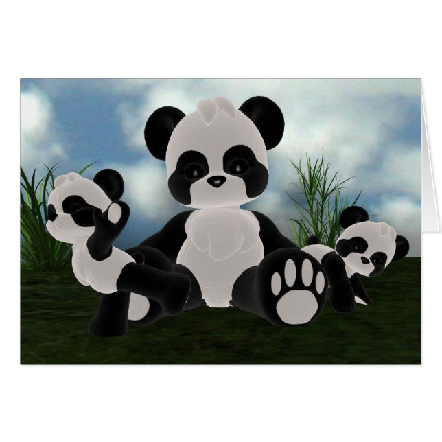 Panda Bearz Sunny Day Card (Voorkant Horizontaal)