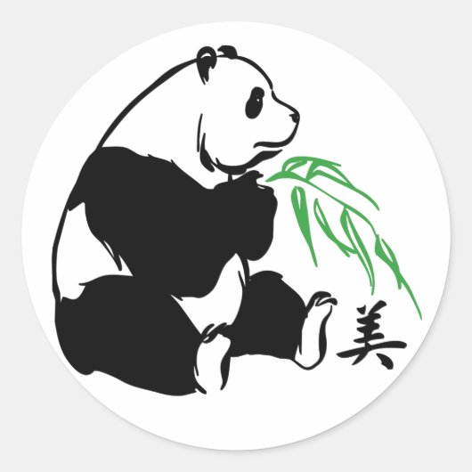 Panda Beauty Ronde Sticker (Voorkant)
