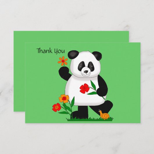 Panda Bedankt Card (Voorkant / Achterkant)