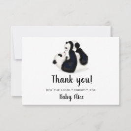Panda bedankt je voor je baby cadeaukaart RSVP kaartje