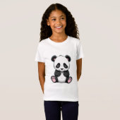 Panda bedrukt T-shirt (Voorkant volledig)