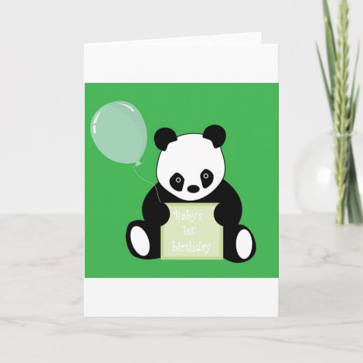 Panda Beer 1e verjaardag Kaart (Voorkant)