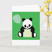 Panda Beer 1e verjaardag Kaart (Gele Bloem)