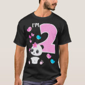 Panda Beer 2e verjaardag meisje 2 T-shirt (Voorkant)