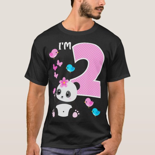 Panda Beer 2e verjaardag meisje 2 T-shirt (Voorkant)
