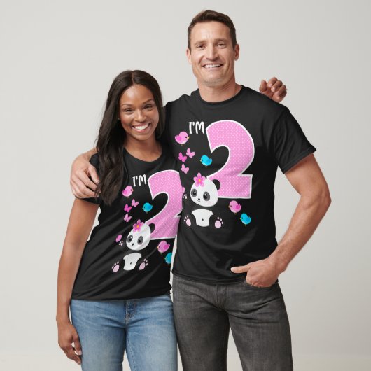 Panda Beer 2e verjaardag meisje 2 T-shirt (Unisex)