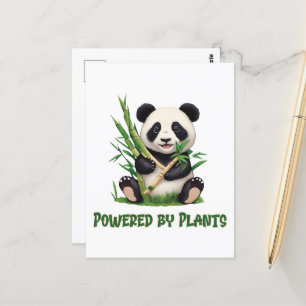 Panda Beer aangedreven door planten Briefkaart