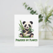 Panda Beer aangedreven door planten Briefkaart (Staand voorkant)