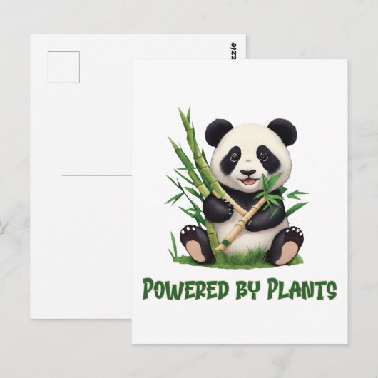 Panda Beer aangedreven door planten Briefkaart (Voorkant / Achterkant)