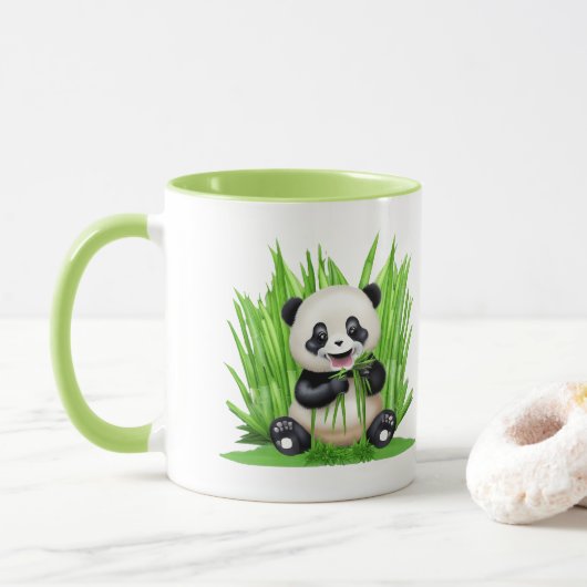 Panda Beer aangedreven door planten Mok (Met donut)