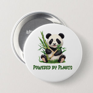 Panda Beer aangedreven door planten Ronde Button 7,6 Cm