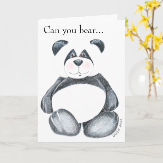 Panda Beer Afbeelding Kaart (Gele Bloem)