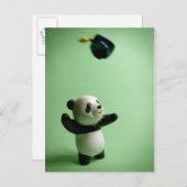 Panda Beer afstudeerdop gooien Aankondigingskaart (Voorkant / Achterkant)