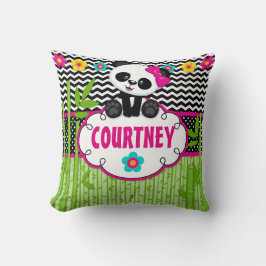 Panda Beer Animal Monogram Sierkussen