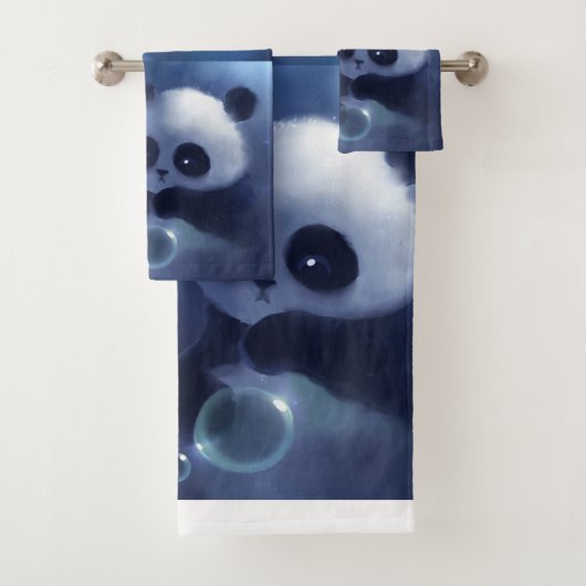 Panda Beer Art Bathroom Towel Set Bad Handdoek (Insitu)