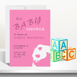 Panda Beer Baby Girl Shower Kaart