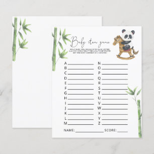 Panda Beer Baby Item spel. Baby shower spel