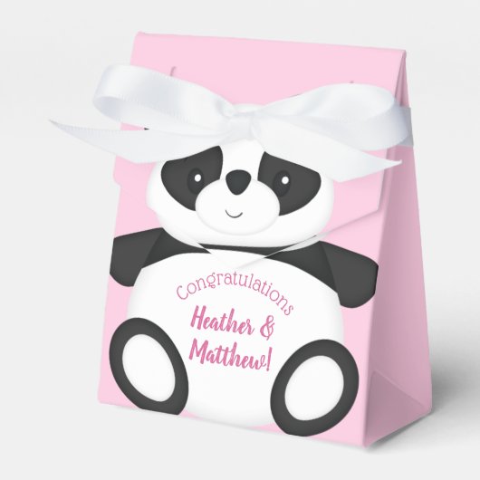 Panda Beer Baby shower Bedankdoosjes (Voorkant Zijde)