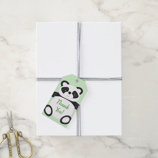 Panda Beer Baby shower Cadeaulabel (Met Touw)