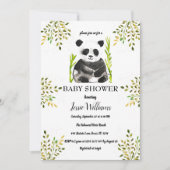 Panda Beer Baby shower groen Natuur Kaart (Voorkant)