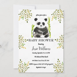 Panda Beer Baby shower groen Natuur Kaart