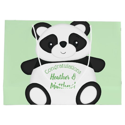 Panda Beer Baby shower Groot Cadeauzakje (Achterkant)