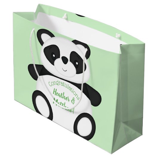 Panda Beer Baby shower Groot Cadeauzakje (Achterkant Gekanteld)