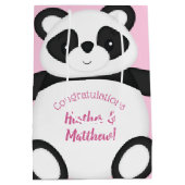 Panda Beer Baby shower Medium Cadeauzakje (Achterkant)