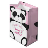 Panda Beer Baby shower Medium Cadeauzakje (Achterkant Gekanteld)