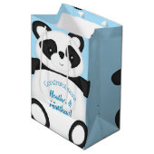Panda Beer Baby shower Medium Cadeauzakje (Voorkant Gekanteld)