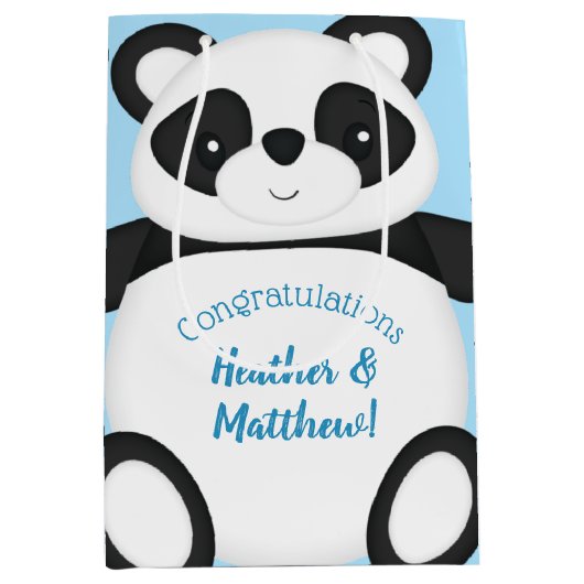 Panda Beer Baby shower Medium Cadeauzakje (Voorkant)