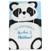 Panda Beer Baby shower Medium Cadeauzakje (Achterkant)