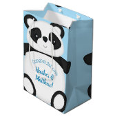 Panda Beer Baby shower Medium Cadeauzakje (Achterkant Gekanteld)