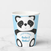 Panda Beer Baby shower Papieren Bekers (Achterkant)