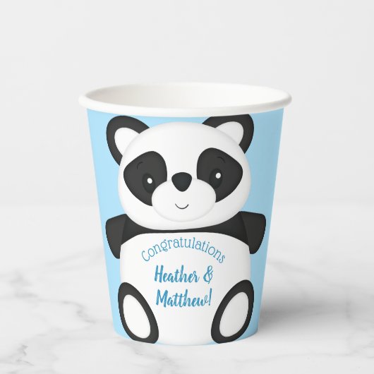 Panda Beer Baby shower Papieren Bekers (Voorkant)