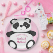 Panda Beer Baby shower Papieren Bordje (Feest)