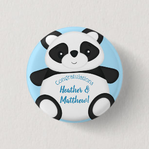 Panda Beer Baby shower Ronde Button 3,2 Cm