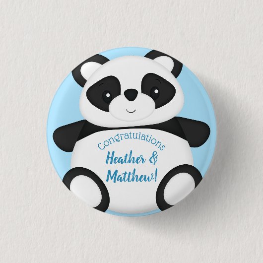 Panda Beer Baby shower Ronde Button 3,2 Cm (Voorkant)