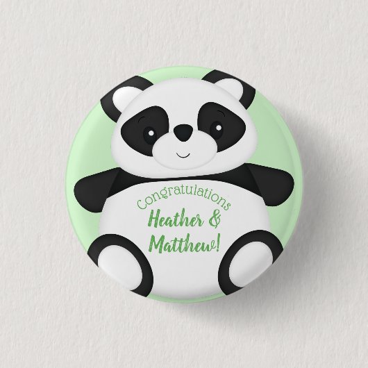 Panda Beer Baby shower Ronde Button 3,2 Cm (Voorkant)