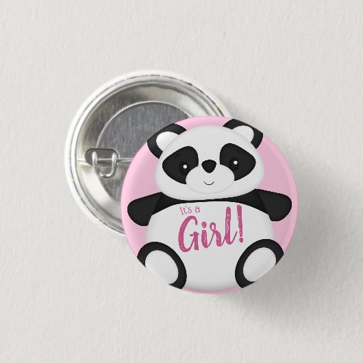 Panda Beer Baby shower Ronde Button 3,2 Cm (Voorkant /achterkant)